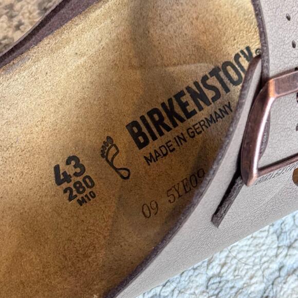 Birkenstock Arizona Birko-Flor Sandals Slides Birkibuc Mocha Men’s Size 10 NWT main image 5